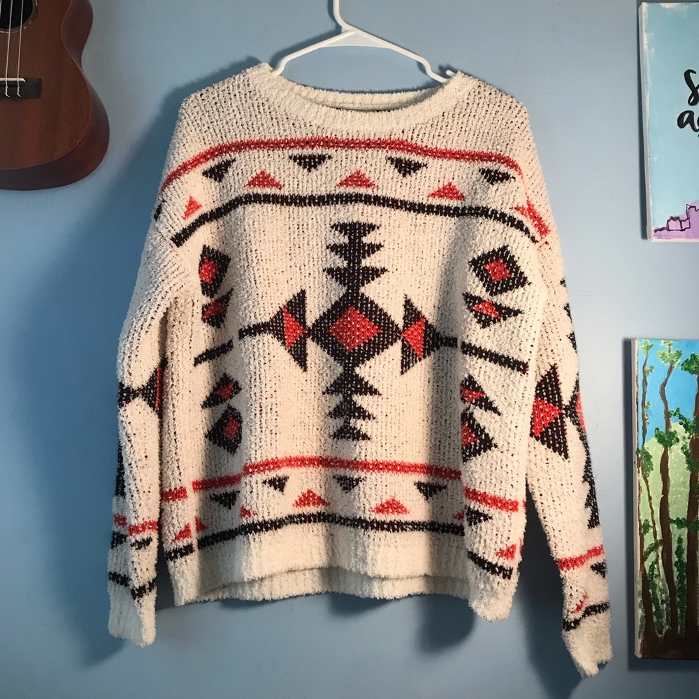 Extremely soft oversized tribal sweater
